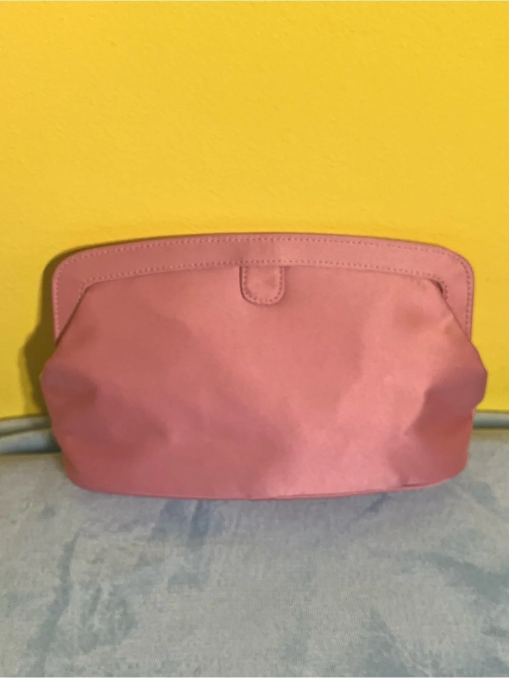 Prada Candy Pink Satin Cosmetic / Makeup Bag Clutch – Like New Condition 💗